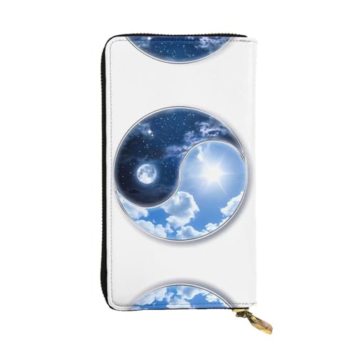 YYHHAOFA Yin Yang Sky Prints Leder lange Clutch-Geldbörse: bequem, leicht, wasserdicht, langlebig, 19 x 10,5 cm, Schwarz, Einheitsgröße von YYHHAOFA