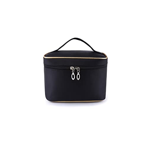 Damen-Make-up-Tasche, Reise-Organizer, Kosmetik-Eitelkeitskoffer, Kosmetikerin, notwendige Schönheit, Toilettenartikel, Wäsche, Aufbewahrungstasche, Box (Farbe: Schwarz) von YYHHJUYG