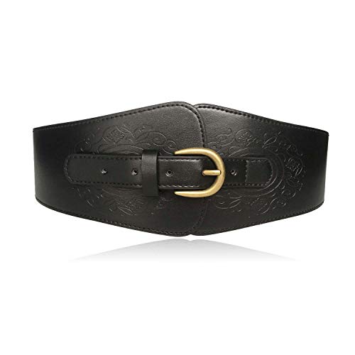 YYHJM Korsett Cinch Gürtel Elastischer Stretchgürtel Damenmode Breiter Taillengürtel, Schwarz von YYHJM