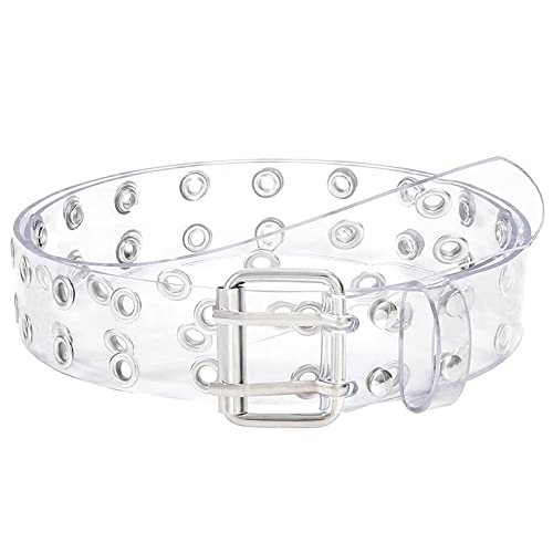 YYHJM Tülle Klarer Gürtel Transparent PVC Taille Gürtel Double Eyelet Punk Acessary für Frauen für Mädchen für Jungen von YYHJM