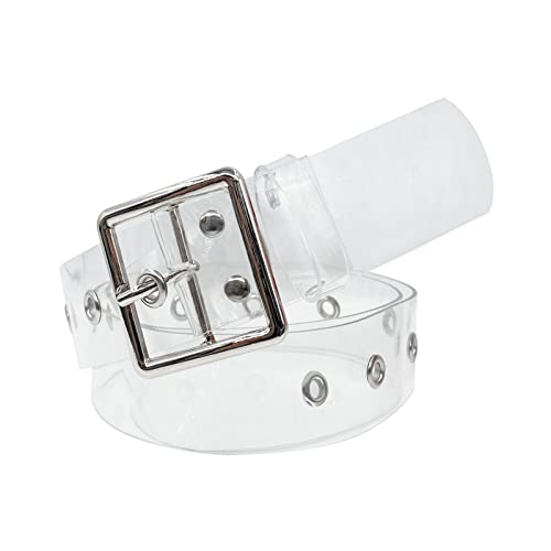 YYHJM Mode PVC Breite Transparente Klar Gelee Taille Gürtel Mit Schicke Schnalle Für Frauen Mädchen (Color2-One Loch) von YYHJM
