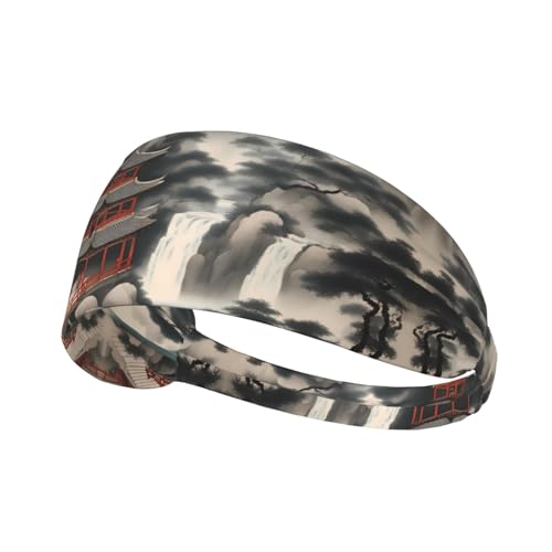 Elastisches Sport-Stirnband Haarband YYHWHJDE Schöne Landschaftsmalerei 2 Muster Spandex Weich Atmungsaktiv Schnell Trocken von YYHWHJDE