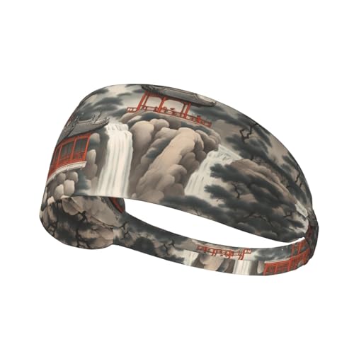 Elastisches Sport-Stirnband Haarband YYHWHJDE Schöne Landschaftsmalerei 3 Muster Spandex Weich Atmungsaktiv Schnell Trocken von YYHWHJDE