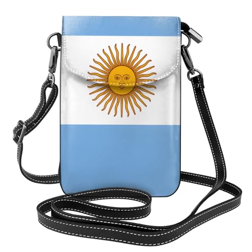 YYHWHJDE Argentinische Flagge Bild Damen Handy mit Leder Vorhaut Crossbody Flip Cover Kleiner Verstellbarer Schultergurt von YYHWHJDE