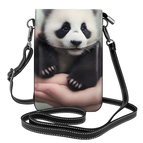 YYHWHJDE Baby Pandas Picture Damen Handy mit Leder Vorhaut Crossbody Flip Cover Kleiner Verstellbarer Schultergurt von YYHWHJDE