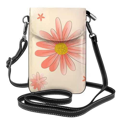 YYHWHJDE Cartoon Chrysantheme Bild Damen Handy mit Leder Vorhaut Crossbody Flip Cover Kleiner Verstellbarer Schultergurt von YYHWHJDE