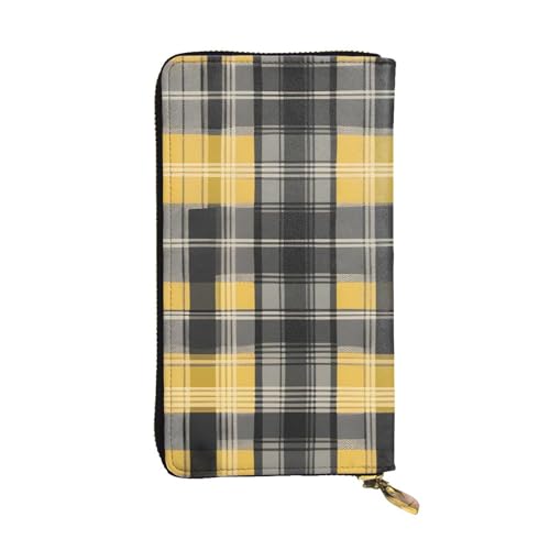 YYHWHJDE Clutch-Geldbörse aus hochwertigem Leder, lang, für Mädchen und Damen, stilvoll, 19 x 10,5 cm, Gelb / Grau / Schwarz, Schwarz , Einheitsgröße von YYHWHJDE