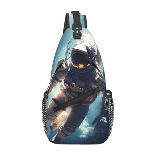 YYHWHJDE Cross-Brusttasche diagonal – hochwertige, langlebige und geräumige Umhängetasche für Damen und Herren, Astronautendruck, Schwarz, Einheitsgröße, Schwarz , Einheitsgröße von YYHWHJDE