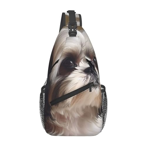 YYHWHJDE Cross-Brusttasche diagonal – hochwertige, langlebige und geräumige Umhängetasche für Damen und Herren, Shih Tzu Hundedruck, Schwarz, Einheitsgröße, Schwarz , Einheitsgröße YYHWHJDE Cross-Brusttasche diagonal – hochwertige, langlebige und geräumige Umhängetasche für Damen und Herren, Shih Tzu Hundedruck, Schwarz, Einheitsgröße, Schwarz , Einheitsgröße von YYHWHJDE