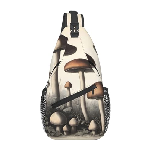 YYHWHJDE Cross-Brusttasche diagonal – hochwertige, langlebige und geräumige Umhängetasche für Damen und Herren, Vintage-Pilzzeichnungen, Schwarz, Einheitsgröße, Schwarz , Einheitsgröße YYHWHJDE Cross-Brusttasche diagonal – hochwertige, langlebige und geräumige Umhängetasche für Damen und Herren, Vintage-Pilzzeichnungen, Schwarz, Einheitsgröße, Schwarz , Einheitsgröße von YYHWHJDE