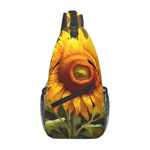 YYHWHJDE Cross-Brusttasche diagonal – hochwertige, langlebige und geräumige Umhängetasche für Damen und Herren, schönes Sonnenblumenbild, Schwarz, Einheitsgröße, Schwarz , Einheitsgröße von YYHWHJDE