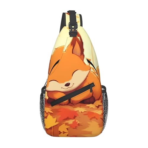 YYHWHJDE Cross Chest Bag Diagonal - Hochwertige, langlebige und geräumige Umhängetasche für Damen und Herren, Cartoon-Fuchs-Drucke, Schwarz, Einheitsgröße, Schwarz , Einheitsgröße YYHWHJDE Cross Chest Bag Diagonal - Hochwertige, langlebige und geräumige Umhängetasche für Damen und Herren, Cartoon-Fuchs-Drucke, Schwarz, Einheitsgröße, Schwarz , Einheitsgröße von YYHWHJDE