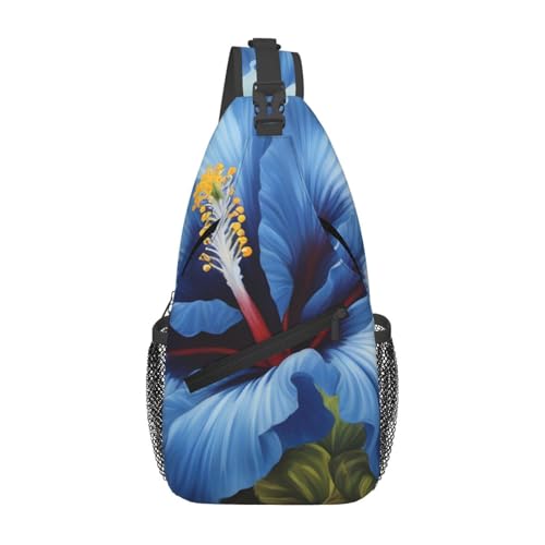 YYHWHJDE Cross Chest Bag Diagonal - Hochwertige, langlebige und geräumige Umhängetasche für Damen und Herren, blaues Hibiskusmuster, Schwarz, Einheitsgröße, Schwarz , Einheitsgröße YYHWHJDE Cross Chest Bag Diagonal - Hochwertige, langlebige und geräumige Umhängetasche für Damen und Herren, blaues Hibiskusmuster, Schwarz, Einheitsgröße, Schwarz , Einheitsgröße von YYHWHJDE