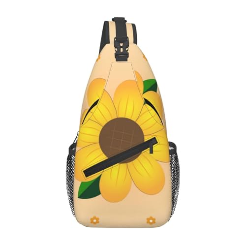 YYHWHJDE Cross Chest Bag Diagonal - Hochwertige, langlebige und geräumige Umhängetasche für Damen und Herren, goldenes Sonnenblumenmuster, Schwarz, Einheitsgröße, Schwarz , Einheitsgröße YYHWHJDE Cross Chest Bag Diagonal - Hochwertige, langlebige und geräumige Umhängetasche für Damen und Herren, goldenes Sonnenblumenmuster, Schwarz, Einheitsgröße, Schwarz , Einheitsgröße von YYHWHJDE