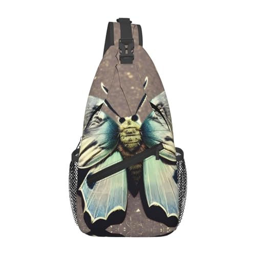 YYHWHJDE Cross Chest Bag Diagonal - Hochwertige, langlebige und geräumige Umhängetasche für Damen und Herren, schöner Mottendruck, Schwarz, Einheitsgröße, Schwarz , Einheitsgröße von YYHWHJDE