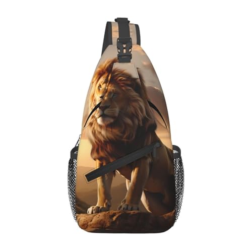 YYHWHJDE Cross Chest Bag Diagonal - Hochwertige, langlebige und geräumige Umhängetasche für Damen und Herren Der König der Löwen Druck, Schwarz, Einheitsgröße, Schwarz , Einheitsgröße YYHWHJDE Cross Chest Bag Diagonal - Hochwertige, langlebige und geräumige Umhängetasche für Damen und Herren Der König der Löwen Druck, Schwarz, Einheitsgröße, Schwarz , Einheitsgröße von YYHWHJDE
