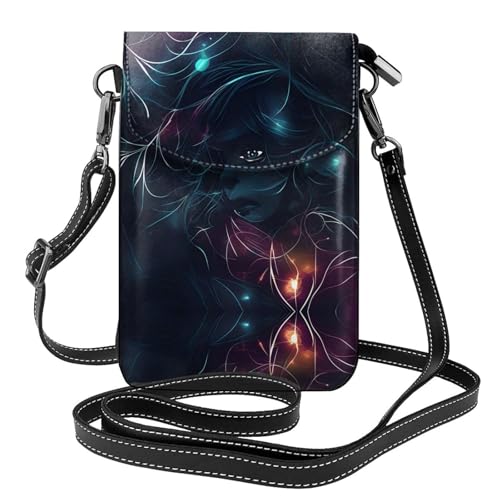 YYHWHJDE Das Mädchen im Traum Bild Damen Handy mit Leder Vorhaut Crossbody Flip Cover Kleiner Verstellbarer Schultergurt von YYHWHJDE