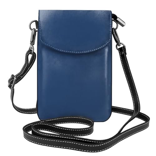 YYHWHJDE Glass Blue Picture Damen Handy mit Leder Vorhaut Crossbody Flip Cover Kleiner Verstellbarer Schultergurt von YYHWHJDE