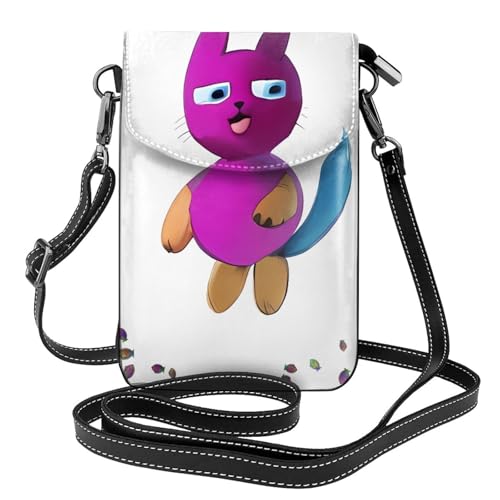 YYHWHJDE Happy 3D Kätzchen Bild Damen Handy mit Leder Vorhaut Crossbody Flip Cover Kleiner Verstellbarer Schultergurt von YYHWHJDE