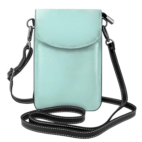 YYHWHJDE Hellblau Picture Damen Handy mit Leder Vorhaut Crossbody Flip Cover Kleiner Verstellbarer Schultergurt von YYHWHJDE