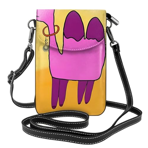 YYHWHJDE Kamel in Cartoon Wüste Bild Damen Handy mit Leder Vorhaut Crossbody Flip Cover Kleiner Verstellbarer Schultergurt von YYHWHJDE
