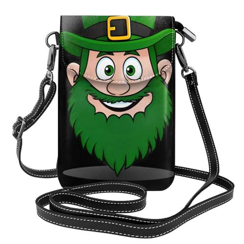 YYHWHJDE Kleine Handy-Geldbörse, 19,3 x 12,4 cm, St. Patrick's Old Man Muster, Leder, Crossbody-Klappe, Handytasche für Damen, perfekt zum Wandern, Camping YYHWHJDE Kleine Handy-Geldbörse, 19,3 x 12,4 cm, St. Patrick's Old Man Muster, Leder, Crossbody-Klappe, Handytasche für Damen, perfekt zum Wandern, Camping von YYHWHJDE
