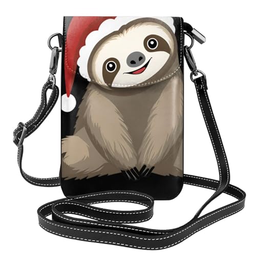 YYHWHJDE Kleine Handy-Geldbörse, 19,3 x 12,4 cm, super niedliches Faultier-Muster, Leder, Crossbody-Klappe, Handytasche für Damen, perfekt zum Wandern, Camping von YYHWHJDE