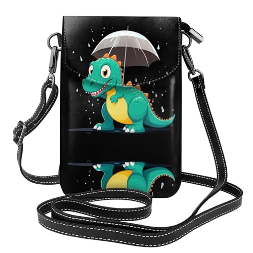 YYHWHJDE Kleine Handy-Geldbörse aus Leder, 19,3 x 12,4 cm, Dinosaurier-Muster für Spaziergänge, Camping, Einkaufen, Reisen und Outdoor von YYHWHJDE