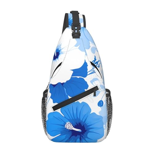 YYHWHJDE Kreuz-Brusttasche, diagonal, hochwertig, langlebig und geräumig, Schultertasche für Damen und Herren, blaue hawaiianische Blumen, Schwarz, Einheitsgröße, Schwarz , Einheitsgröße YYHWHJDE Kreuz-Brusttasche, diagonal, hochwertig, langlebig und geräumig, Schultertasche für Damen und Herren, blaue hawaiianische Blumen, Schwarz, Einheitsgröße, Schwarz , Einheitsgröße von YYHWHJDE