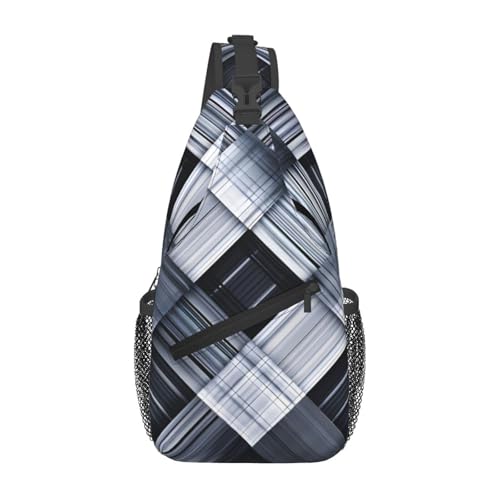 YYHWHJDE Kreuz-Brusttasche diagonal – hochwertige, langlebige und geräumige Umhängetasche für Damen und Herren, grau-weiß kariertes Stoffmuster, Schwarz, Einheitsgröße, Schwarz , Einheitsgröße YYHWHJDE Kreuz-Brusttasche diagonal – hochwertige, langlebige und geräumige Umhängetasche für Damen und Herren, grau-weiß kariertes Stoffmuster, Schwarz, Einheitsgröße, Schwarz , Einheitsgröße von YYHWHJDE