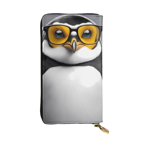 YYHWHJDE Lange Clutch-Geldbörse aus Leder mit Pinguin-Motiv mit Brille, entworfen für modische Mädchen und Frauen, stilvoll und personalisiert, 19 x 10,5 cm, Schwarz, Einheitsgröße, Schwarz , YYHWHJDE Lange Clutch-Geldbörse aus Leder mit Pinguin-Motiv mit Brille, entworfen für modische Mädchen und Frauen, stilvoll und personalisiert, 19 x 10,5 cm, Schwarz, Einheitsgröße, Schwarz , von YYHWHJDE