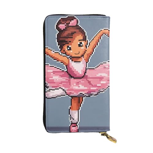 YYHWHJDE Little Ballerina Tanzendes Mädchen bedrucktes Leder, lange Clutch-Geldbörse, entworfen für modische Mädchen und Frauen, stilvoll und personalisiert, 19 x 10,5 cm, Schwarz, Einheitsgröße, YYHWHJDE Little Ballerina Tanzendes Mädchen bedrucktes Leder, lange Clutch-Geldbörse, entworfen für modische Mädchen und Frauen, stilvoll und personalisiert, 19 x 10,5 cm, Schwarz, Einheitsgröße, von YYHWHJDE