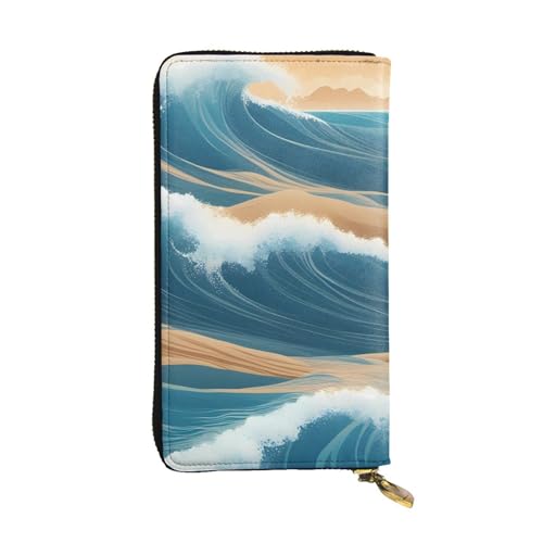 YYHWHJDE Schöne Clutch-Geldbörse mit Meereswellen-Druck, hochwertiges Leder, lang, entworfen für modische Mädchen und Frauen, stilvoll, 19 x 10,5 cm, Schwarz , Einheitsgröße YYHWHJDE Schöne Clutch-Geldbörse mit Meereswellen-Druck, hochwertiges Leder, lang, entworfen für modische Mädchen und Frauen, stilvoll, 19 x 10,5 cm, Schwarz , Einheitsgröße von YYHWHJDE