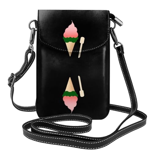 YYHWHJDE Süße Wassermelone Eis Bild Damen Handy mit Leder Vorhaut Crossbody Flip Cover Kleiner Verstellbarer Schultergurt von YYHWHJDE