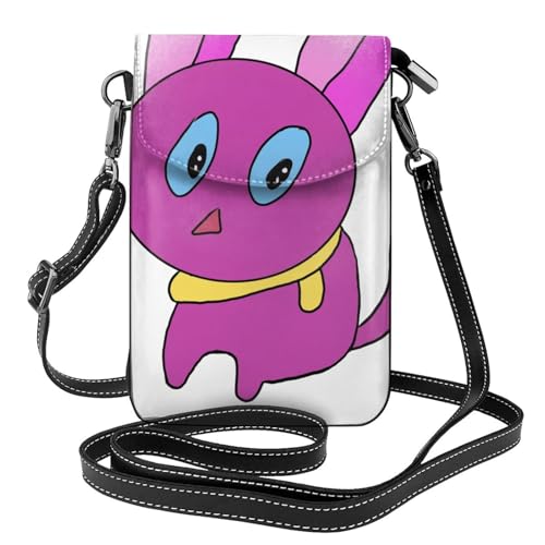 YYHWHJDE Surprised Cartoon Bunny Picture Damen Handy mit Leder Vorhaut Crossbody Flip Cover Kleiner Verstellbarer Schultergurt von YYHWHJDE