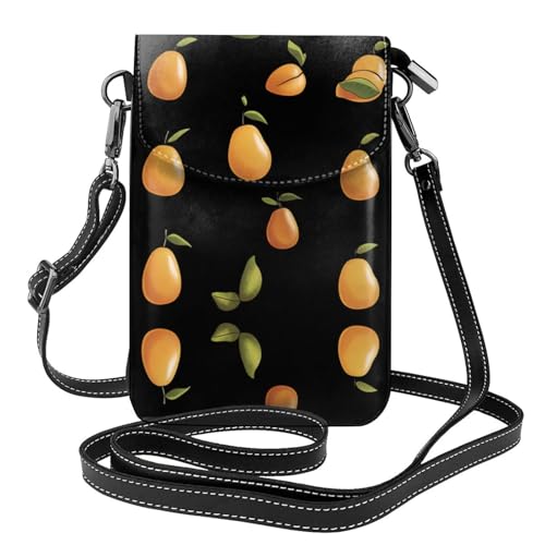 YYHWHJDE Sweet Mango Picture Damen Handy mit Leder Vorhaut Crossbody Flip Cover Kleiner Verstellbarer Schultergurt von YYHWHJDE