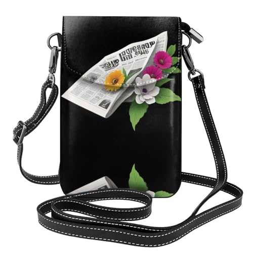 YYHWHJDE The first romance in the morning Picture Damen Handy mit Leder Vorhaut Crossbody Flip Cover Kleiner Verstellbarer Schultergurt von YYHWHJDE