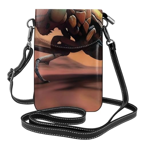 YYHWHJDE Thorny Fire Rockhopper Picture Damen Handy mit Leder Vorhaut Crossbody Flip Cover Kleiner Verstellbarer Schultergurt von YYHWHJDE