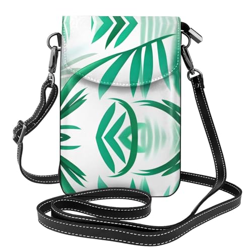 YYHWHJDE White And Emerald Picture Damen Handy mit Leder Vorhaut Crossbody Flip Cover Kleiner Verstellbarer Schultergurt von YYHWHJDE