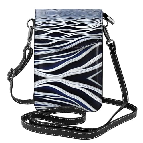 YYHWHJDE waves turbulent Picture Damen Handy mit Leder Vorhaut Crossbody Flip Cover Kleiner Verstellbarer Schultergurt von YYHWHJDE