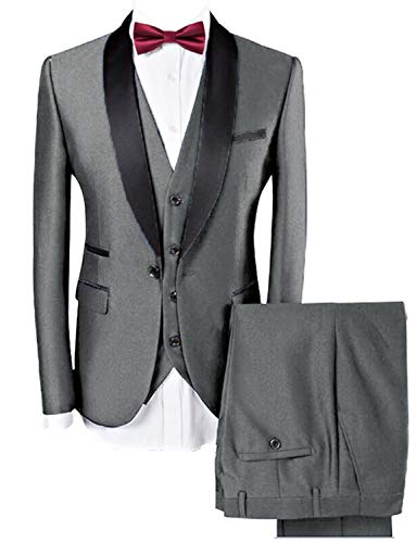 YYI Herren 3 Stück Schalkragen Anzüge für Männer Hochzeit Slim Fit Anzug von YYI