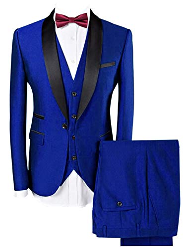 YYI Herren 3 Stück Schalkragen Anzüge für Männer Hochzeit Slim Fit Anzug von YYI