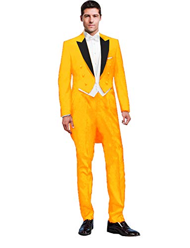 YYI Herren 3-teiliger Anzug Formeller Zweireihiger Smoking Inklusive Frackweste & Hose von YYI