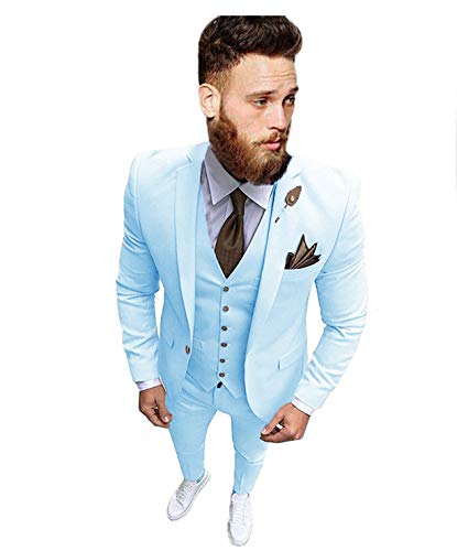 YYI Herren Anzug 3-Teiliger Geschäftsanzug Smart Casual Classic Tailored Fit Büroarbeit von YYI