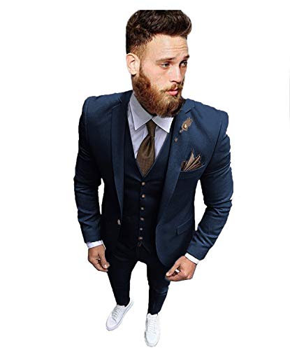 YYI Herren Anzug 3-Teiliger Geschäftsanzug Smart Casual Classic Tailored Fit Büroarbeit von YYI