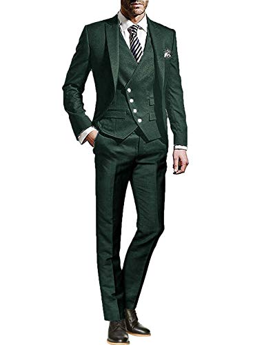 YYI Herren One Button 3 Stück Slim Suit Jacket Tux Weste & Hose von YYI