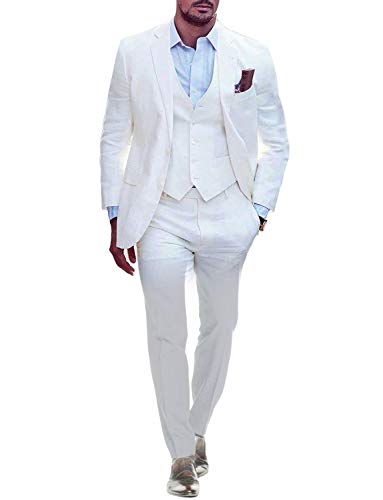 YYI Herren Weiß Wedding Suits 3 Stück Bräutigam Smoking Herren Anzug von YYI