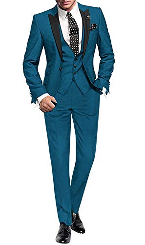 YYI Männer Anzug Slim Fit 3-teilige Formale Business-Jacke Weste Anzughose von YYI