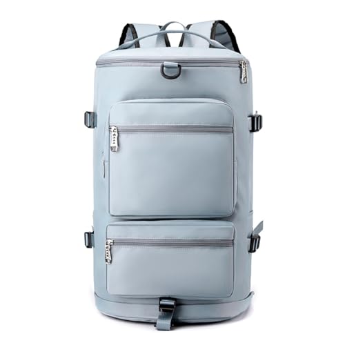 YYKSYDPT Turnbeutel, Sporttasche mit großer Kapazität mit Schuhfach und nasser Tasche, Uni Wochenendtasche mit versteckten Schultergurten, Himmelblau, Mode von YYKSYDPT
