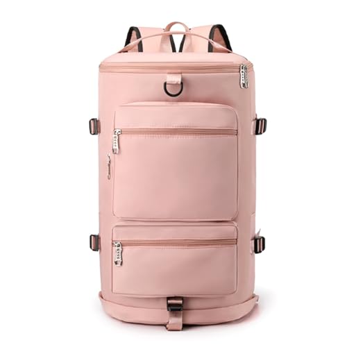 YYKSYDPT Turnbeutel, Sporttasche mit großer Kapazität mit Schuhfach und nasser Tasche, Uni Wochenendtasche mit versteckten Schultergurten, Rosa, Mode von YYKSYDPT